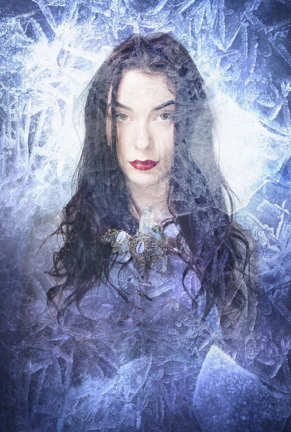 Ice Princess - a young woman seen through ice